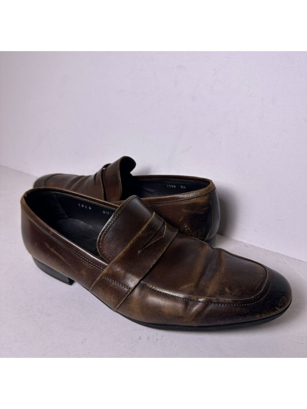 To Boot New York Adam Derrick Men Shoes 9.5 Brown Preppy Leather Slip-On Loafer
